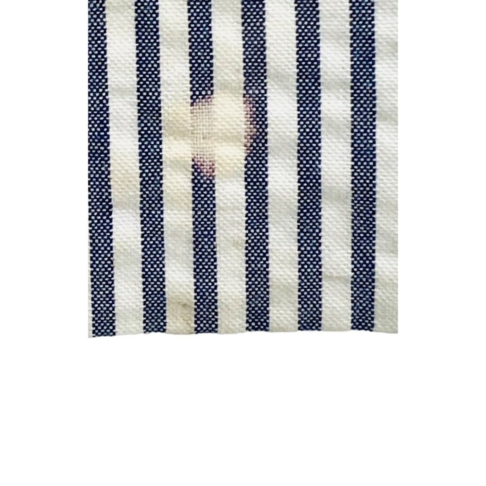 NWT Vintage 90s Petite Sophisticate Lace Trim Blue & White Striped Cotton Dress - Picture 7 of 13